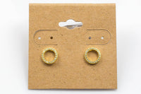 Circle Sterling Silver Earring- Stud- Gold or Gunmetal- High Quality Micro Pave-Dainty and Light-2183