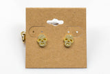 Skull Stud- Sterling Silver Earring-Stud Earing Style- Gold or Gunmetal- High Quality Micro Pave-Dainty and Light-0752