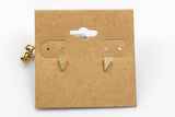 Triangle Sterling Silver Earring-Stud Earing Style- Gold or Gunmetal- High Quality Micro Pave-Dainty and Light-0634