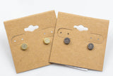 Coin Stud-Sterling Silver Earring-Stud Earing Style- Gold or Gunmetal- High Quality Micro Pave-Dainty and Light-0332