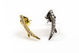 Deer Antler- Sterling Silver Earring-Stud Earing Style- Gold or Gunmetal- High Quality Micro Pave-Dainty and Light-848