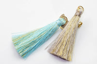 SILK Gold Line TASSEL TASSLE Silk Tassels Tassles High Quality Extra Thick 4 pcs. *Please read description*