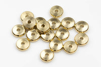 SOLID BRASS Spacers Flat Roundel Beads, 4mm, 6mm, 8mm, 10mm Rondelle Heishi Beads