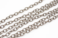 CHAIN by the ROLL!!!! Texturized Oval Round Steel Chain. Nice and Heavy. Gunmetal, Gold, and Dark Silver Plated---30 feet per Roll