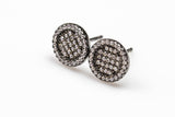 Stud-Large Size- Sterling Silver Earring-Stud Earing Style- Gold or Gunmetal- High Quality Micro Pave-Dainty and Light-153