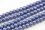 6mm 8mm 12mm Ceramic Smooth Round-11.5 inches per strand- Sapphire Ab