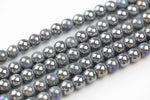 6mm 8mm 12mm Ceramic Smooth Round-11.5 inches per strand- Gray ab