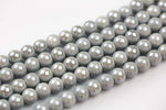 6mm 8mm 12mm Ceramic Smooth Round-11.5 inches per strand- Gray