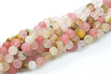 Natural Strawberry Quartz, High Quality in Matt Round-6mm, 8mm, 10mm, 12mm- Wholesale Bulk or Single Strand! Gemstone Beads