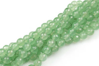 Fair Green- JADE Faceted Round - 6mm, 8mm, 10mm -Full Strand 15.5 inch Strand,