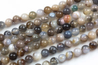 Natural Banded Agate- High Quality in Round- 4mm, 6mm, 8mm, 10mm, 12mm- Top Quality Smooth Gemstone Beads