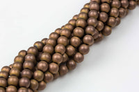 Matt Copper Metallic HEMATITE Beads. Round Smooth. 2mm, 4mm, 6mm, 8mm, or 12mm. Full Strand 16". AAA Quality AAA Quality