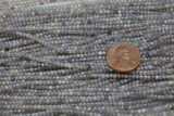 Beautiful TINY 2mm SHARP CUT Labradorite semi-round / roundel