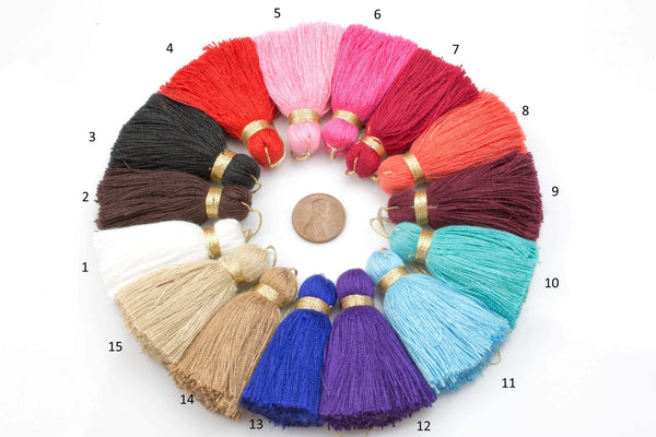 Puffy Cotton Tassel Tassels Tassles High Quality Extra Thick 4 pcs. *Please read description*