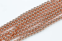 Rose Gold COLOR Hematite Smooth Round- 2mm 3mm 4mm 6mm 8mm 10mm