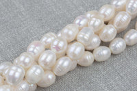 10x12mm Large Hole Freshwater Patatoe Pearl, 8 Inch Strand Big Hole Beads