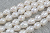 10x12mm Large Hole Freshwater Patatoe Pearl, 8 Inch Strand Big Hole Beads