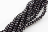 4mm 6mm 8mm 10mm - Jet color Rondelle-5 or 10 STRAND
