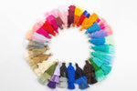 Ombre Puffy Tassels- 45mm - Triple Color- High Quality 22 Colors-2 pcs Per Order- Perfect for Earrings