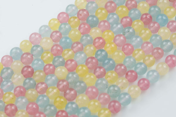 8mm or 10mm- JADE Smooth Round- Single or Bulk- 15.5" Multi Pale