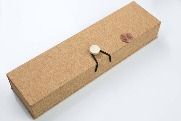 Necklace Box- Very Well Made- Canvas with Velvet Lining- outer dimension is 9.5 x2.5x1.5 inch