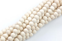 Natural Cream Colored Unfinished/Matt Wooden Off Round Shaped Beads with 2mm Holes - Sold by 15.5" Strands Gemstone Beads