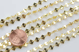 Diamond Chain Gold Plated Brass. By THE YARD