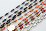 Puffy Bar Chain Brass in Enamel 1 YARD / 3 FEET
