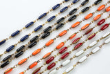 Puffy Bar Chain Brass in Enamel 1 YARD / 3 FEET