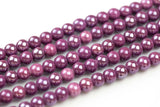 6mm 8mm 12mm Ceramic Smooth Round-11.5 inches per strand- Ruby