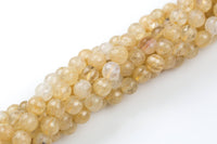 Champagne Quartz Beads Grade AAA Faceted Round. 4mm, 6mm, 8mm, 10mm, 12mm- Wholesale Bulk or Single Strand-Full Strand 15.5 inch Strand