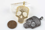 Etsy Exclusive- Skull 25*34mm CZ Pave 34mm Pendant