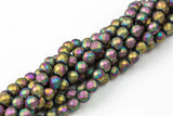 Matte Multi Metallic Hematite Faceted Round 2mm, 3mm, 4mm, 6mm, 8mm, 10mm, 12mm