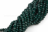 8mm Crystal Rondelle -2 or 5 or 10 STRANDS- Emerald Green