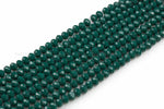 8mm Crystal Rondelle - 2 or 5 or 10 STRANDS- Teal Green