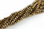 8mm Crystal Rondelle -1 or 5 or 10 STRANDS- Copper Metallic