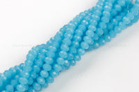 8mm Crystal Rondelle -1 or 5 or 10 STRANDS- Blue Opal