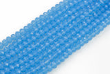 8mm Crystal Rondelle -1 or 5 or 10 STRANDS- Ocean Blue Chalcedony