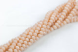 8mm Crystal Rondelle -1 or 5 or 10 STRANDS- Cream Blush