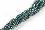 8mm Crystal Rondelle -2 or 5 or 10 STRANDS- Teal AB