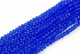 8mm Crystal Rondelle -1 or 5 or 10 STRANDS- Sapphire Blue