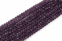 8mm Crystal Rondelle -1 or 5 or 10 STRANDS- Amethyst
