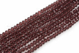 8mm Crystal Rondelle -1 or 5 or 10 STRANDS- Red Amethyst