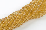 8mm Crystal Rondelle -1 or 5 or 10 STRANDS- Light Topaz