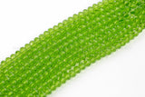 8mm Crystal Rondelle -1 or 5 or 10 STRANDS- Grass Green