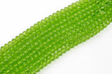 8mm Crystal Rondelle -1 or 5 or 10 STRANDS- Grass Green