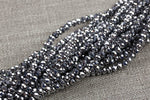 6mm Crystal Rondelle -1 or 5 or 10 STRANDS- Platinum SIlver