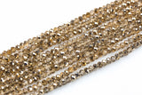 6mm Crystal Rondelle -2 or 5 or 10 STRANDS- Half Light Gold