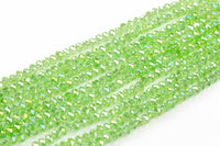 6mm Crystal Rondelle -1 or 5 or 10 STRANDS- Light Peridot AB