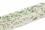 6mm Crystal Rondelle -1 or 5 or 10 STRANDS- Half Green Metallic